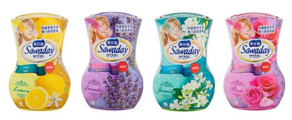 茉莉香、檸檬香、薰衣草香及玫瑰香味的家居芳香消臭香座